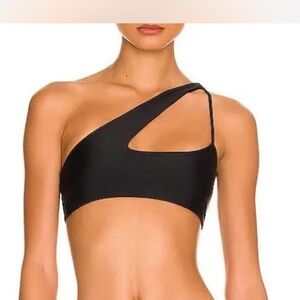 Black One-Shoulder Bikini Top